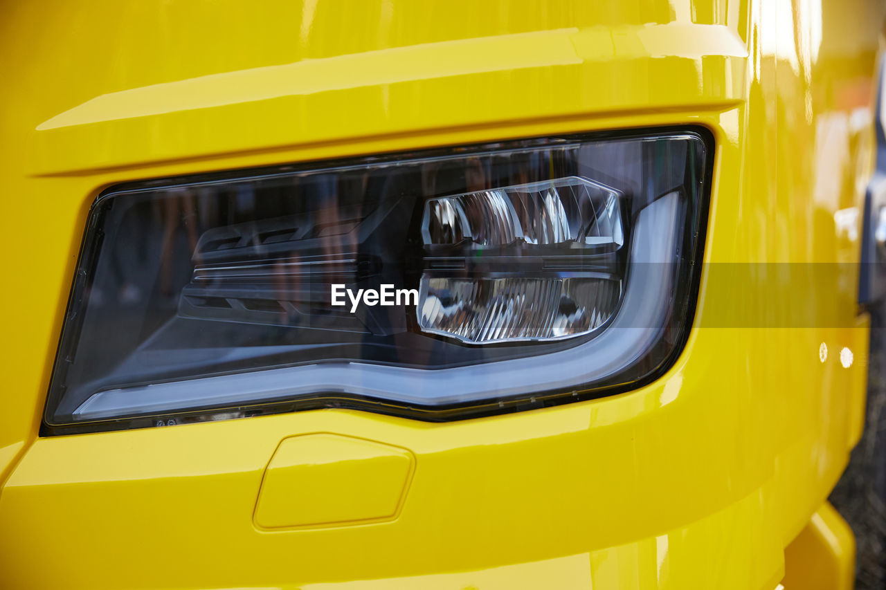 Close-up of yellow car