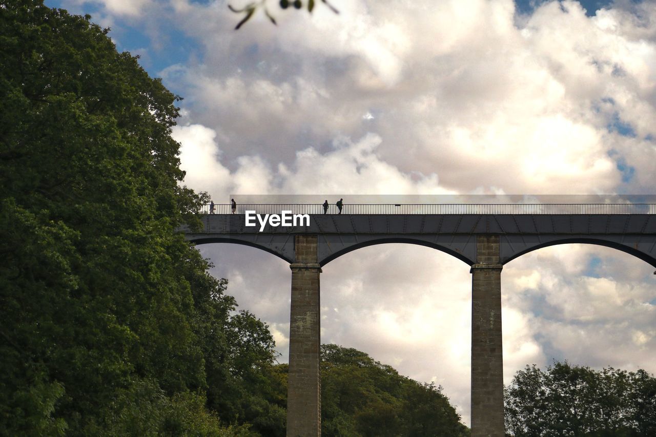 LOW ANGLE VIEW OF ARCH BRIDGE AGAINST CLOUDY SKY