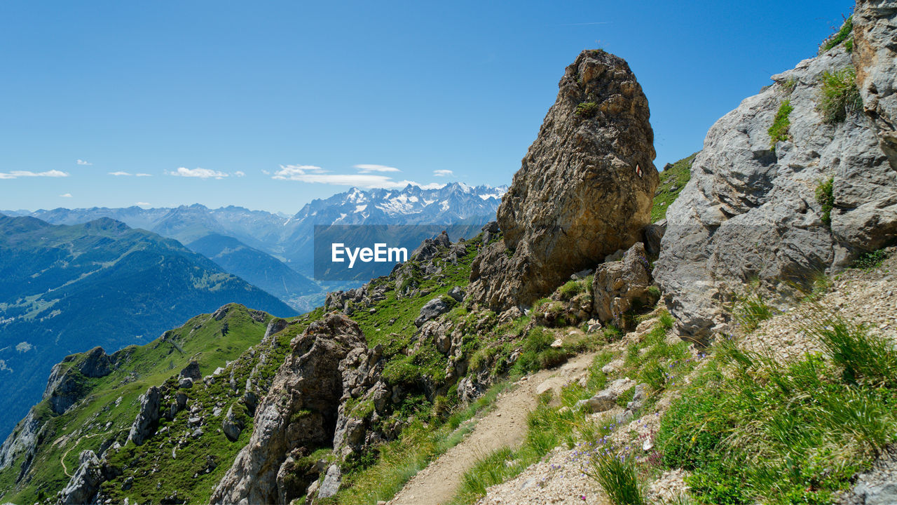 Scenic view of mountains against sky