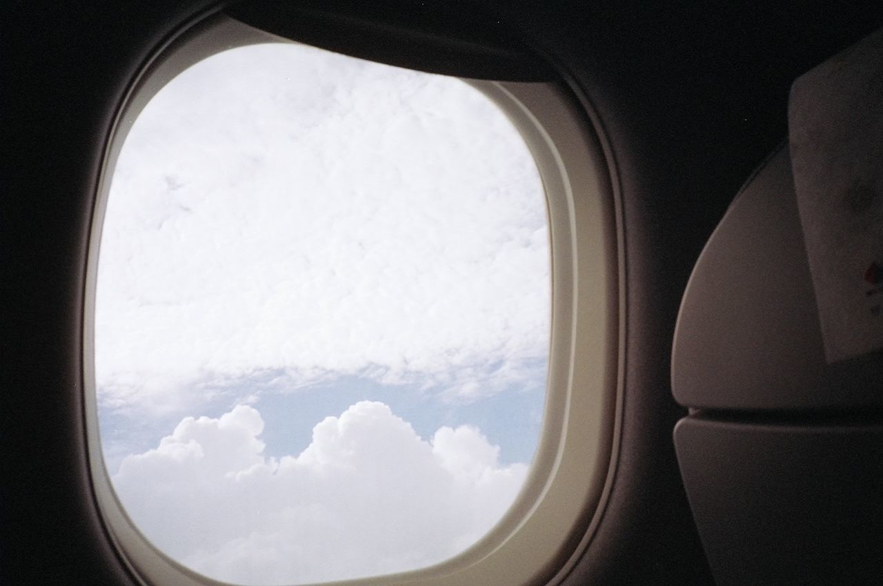 VIEW OF AIRPLANE WINDOW