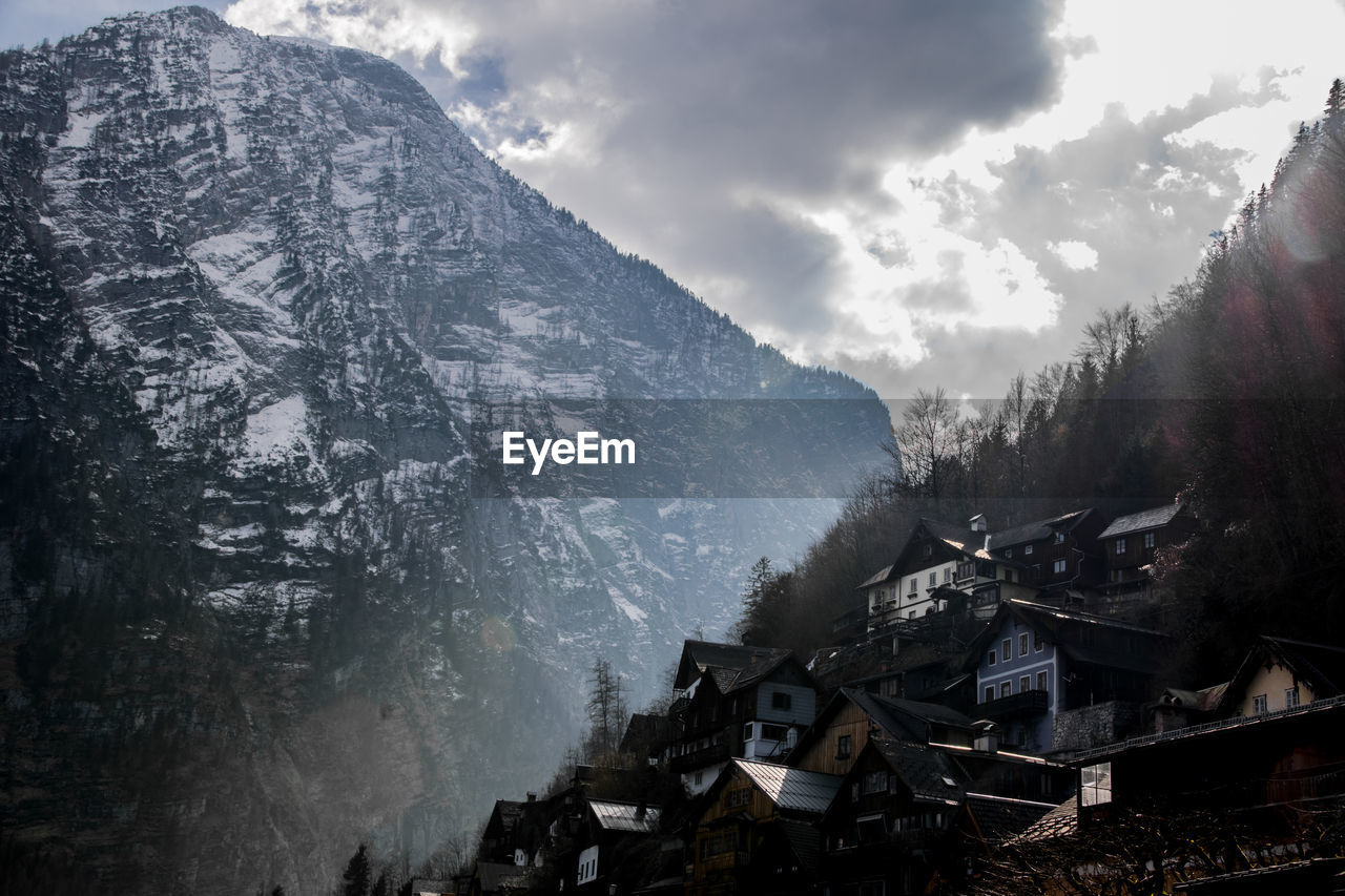 Low angle view of mountain against sky