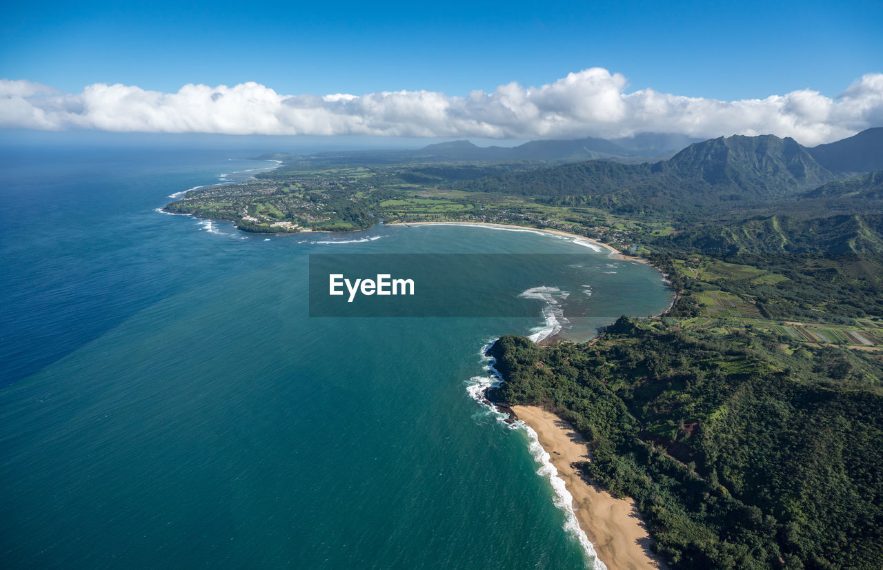 AERIAL VIEW OF SEA AND BEACH AGAINST SKY