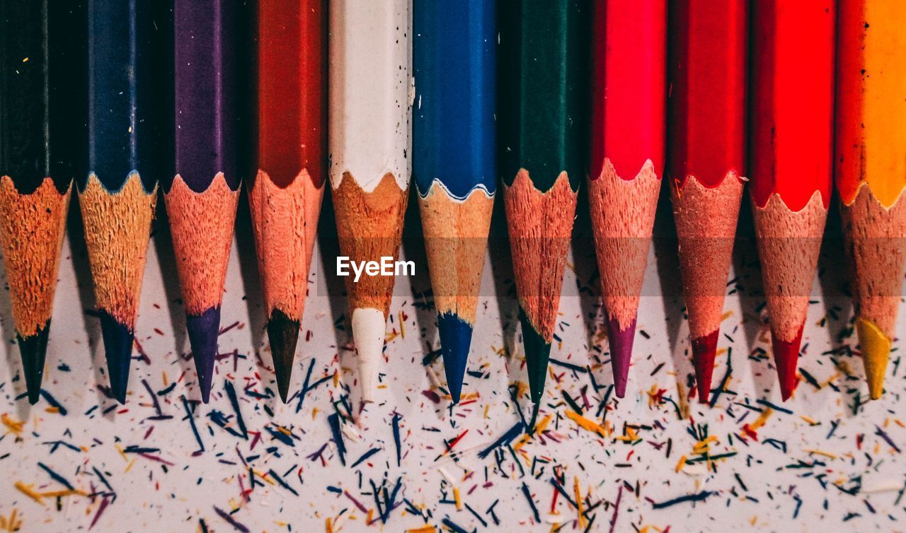 multi colored, pencil, large group of objects, no people, side by side, in a row, variation, still life, order, arrangement, day, abundance, close-up, writing instrument, colored pencil