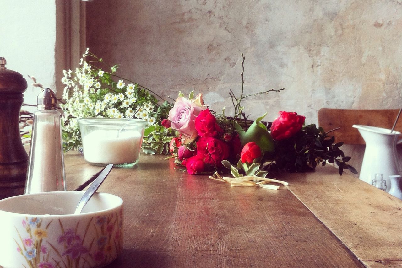 Potted plant on table at home