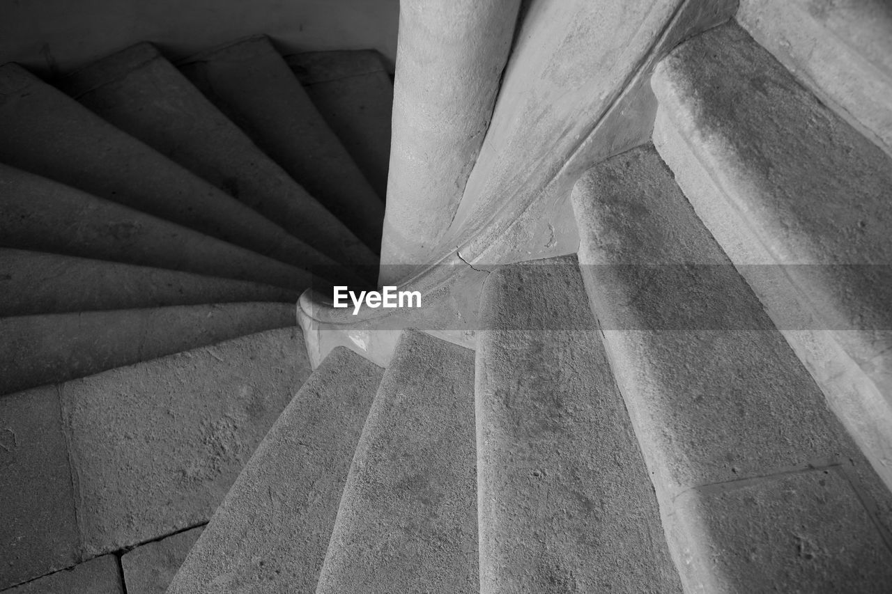 Low angle view of spiral staircase