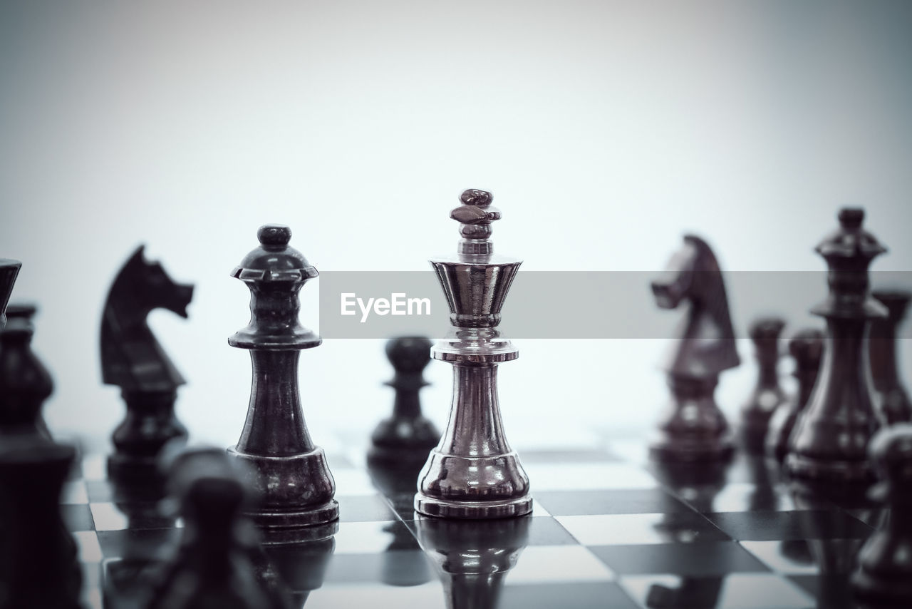 Close-up of chess pieces