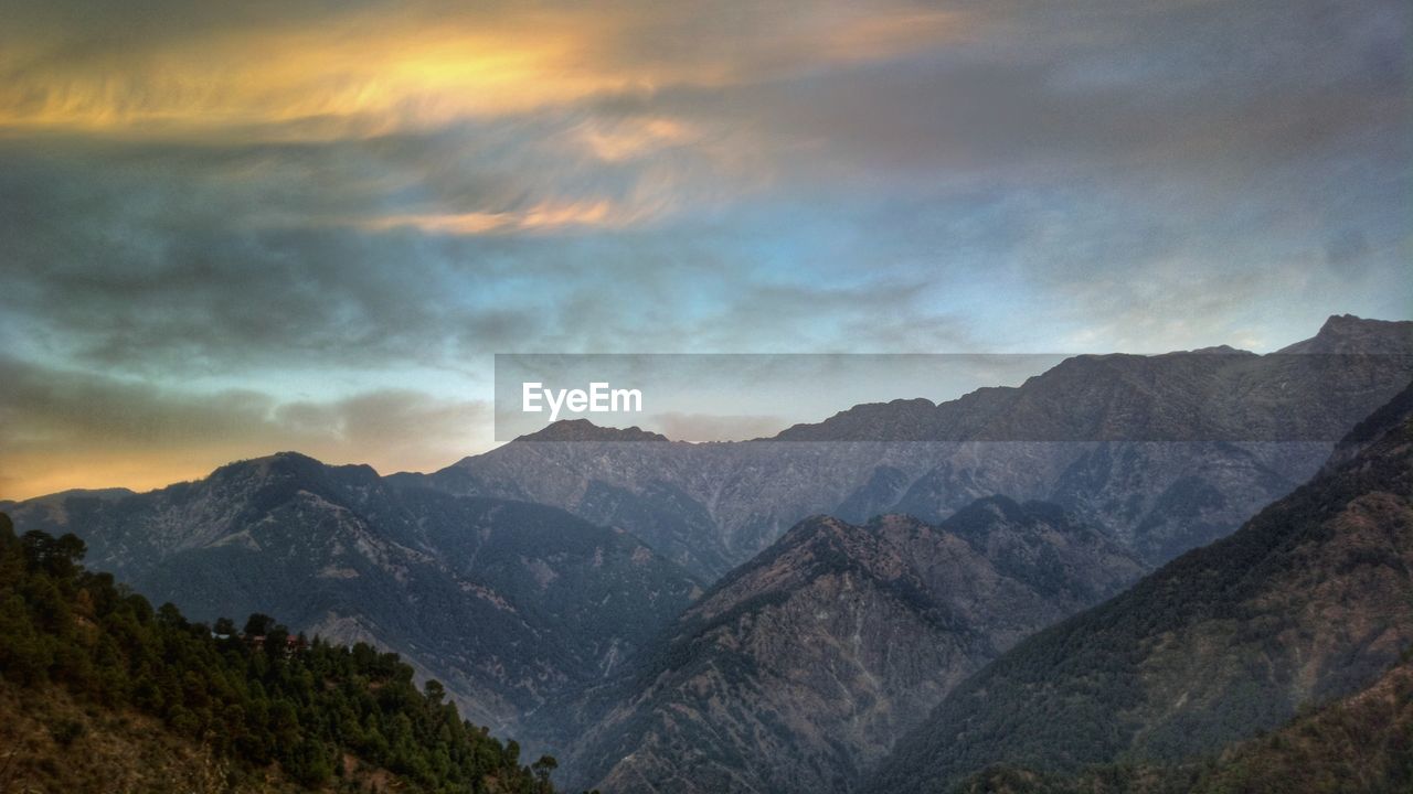 Scenic view of mountains against sky