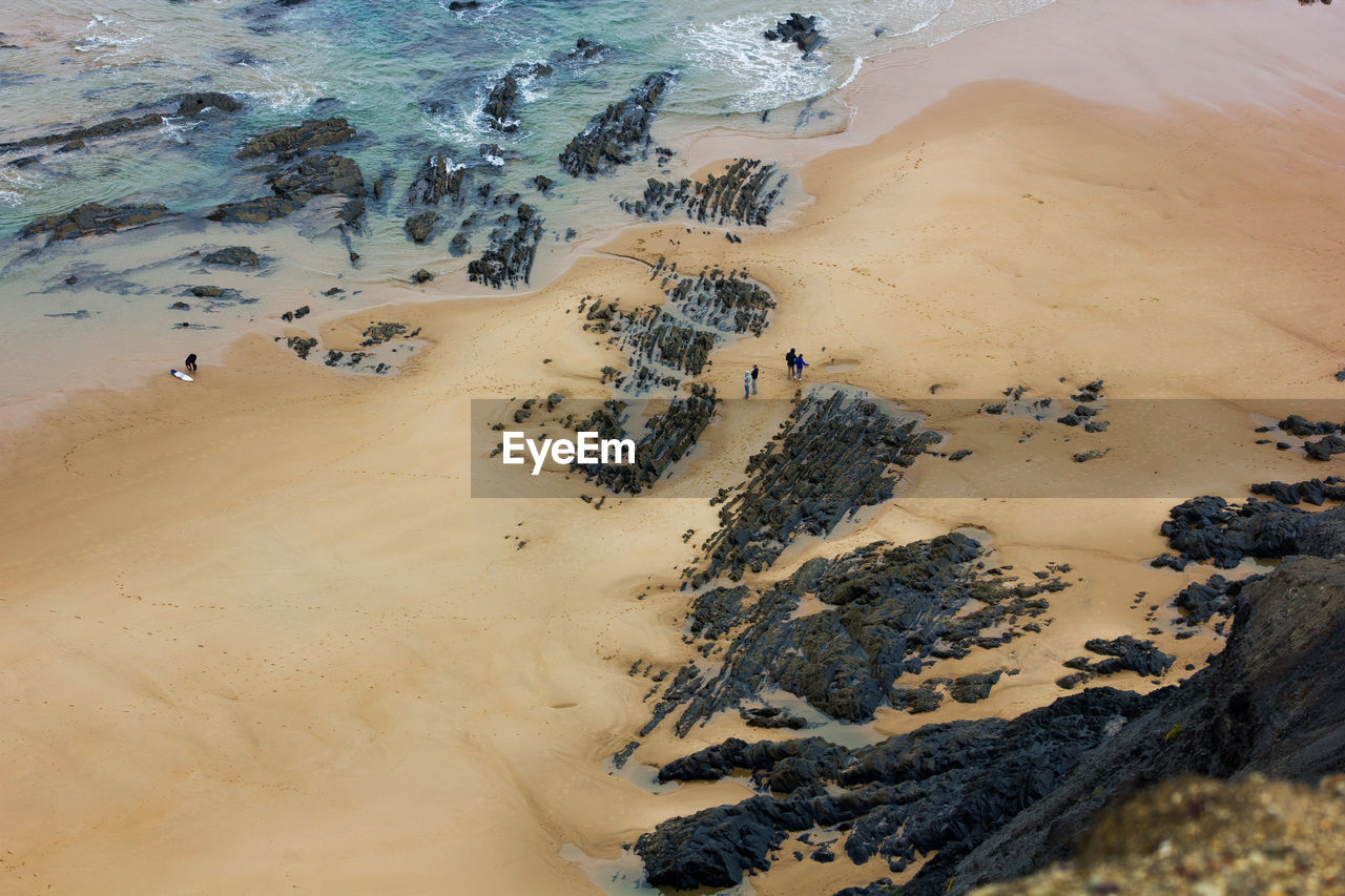 HIGH ANGLE VIEW OF SANDY BEACH