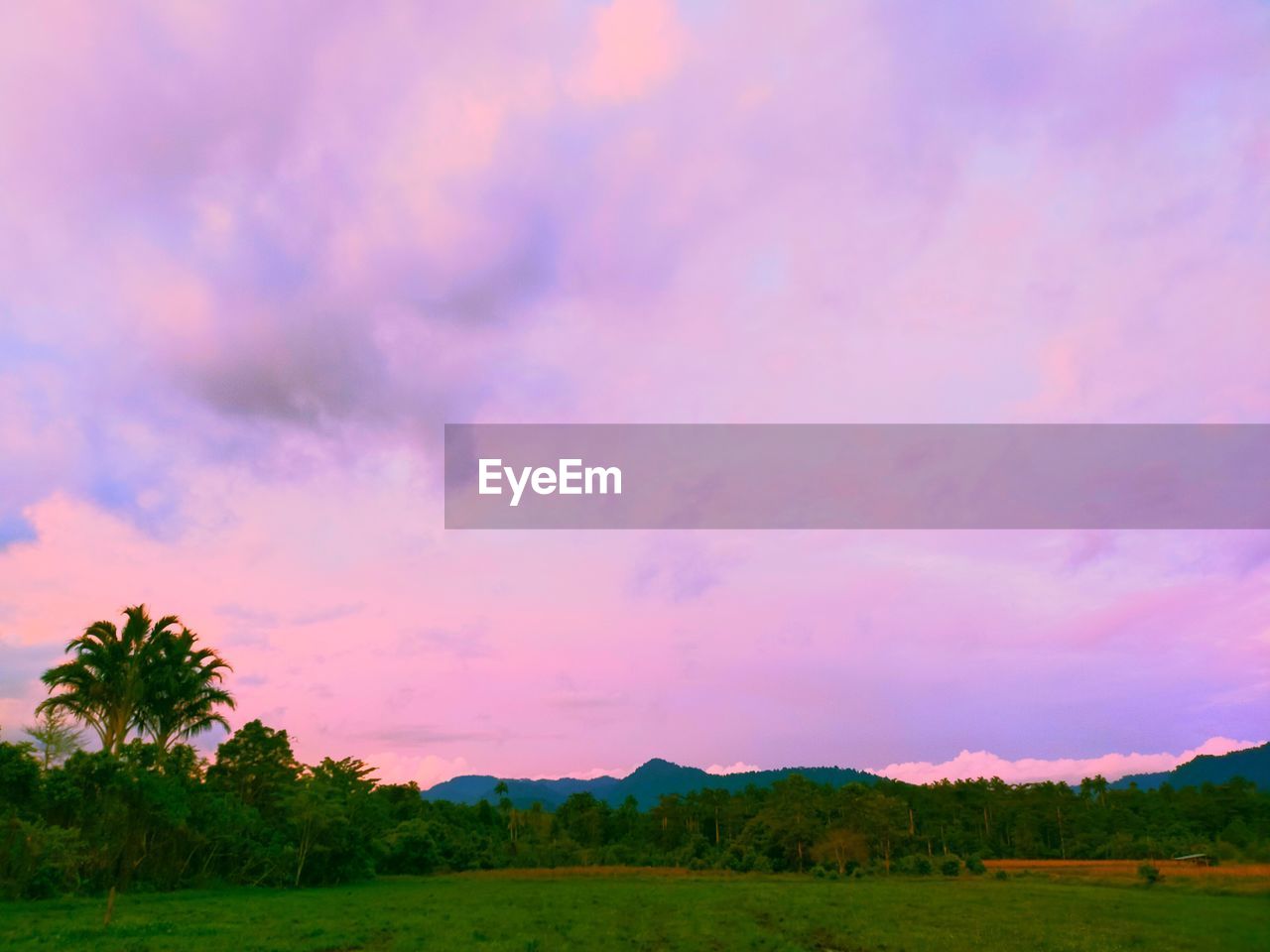 SCENIC VIEW OF LANDSCAPE AGAINST ROMANTIC SKY