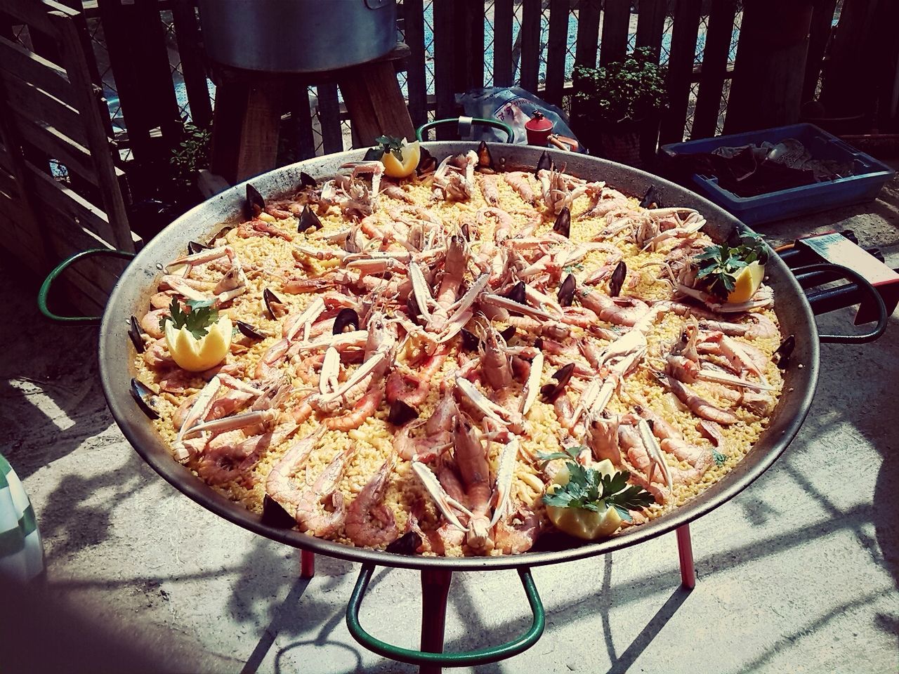 High angle view of food in container