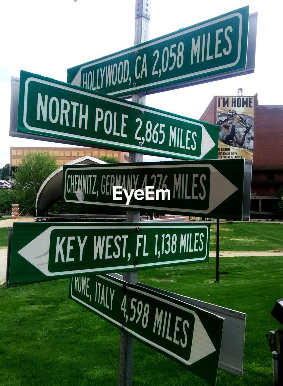 INFORMATION SIGN ON ROAD SIGNS