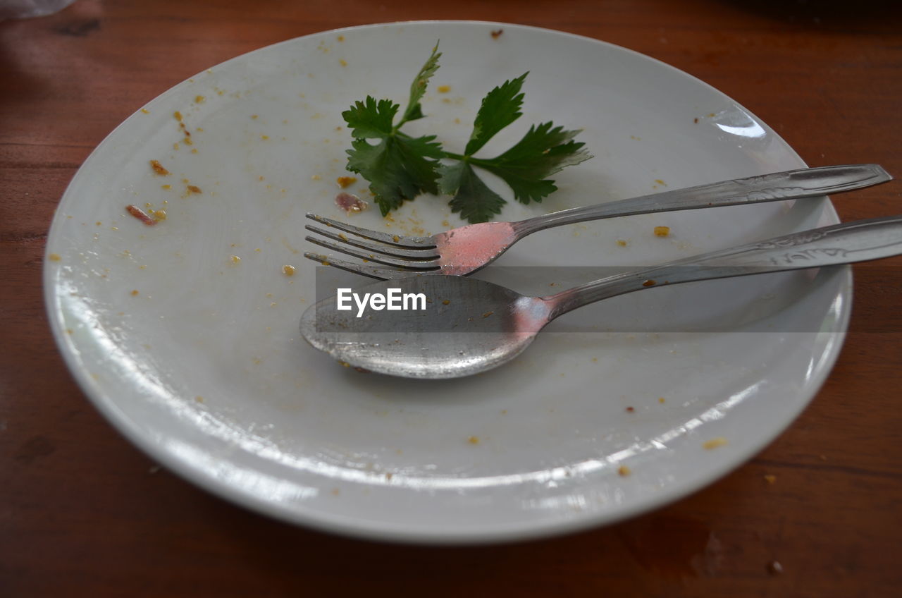 HIGH ANGLE VIEW OF DESSERT ON TABLE