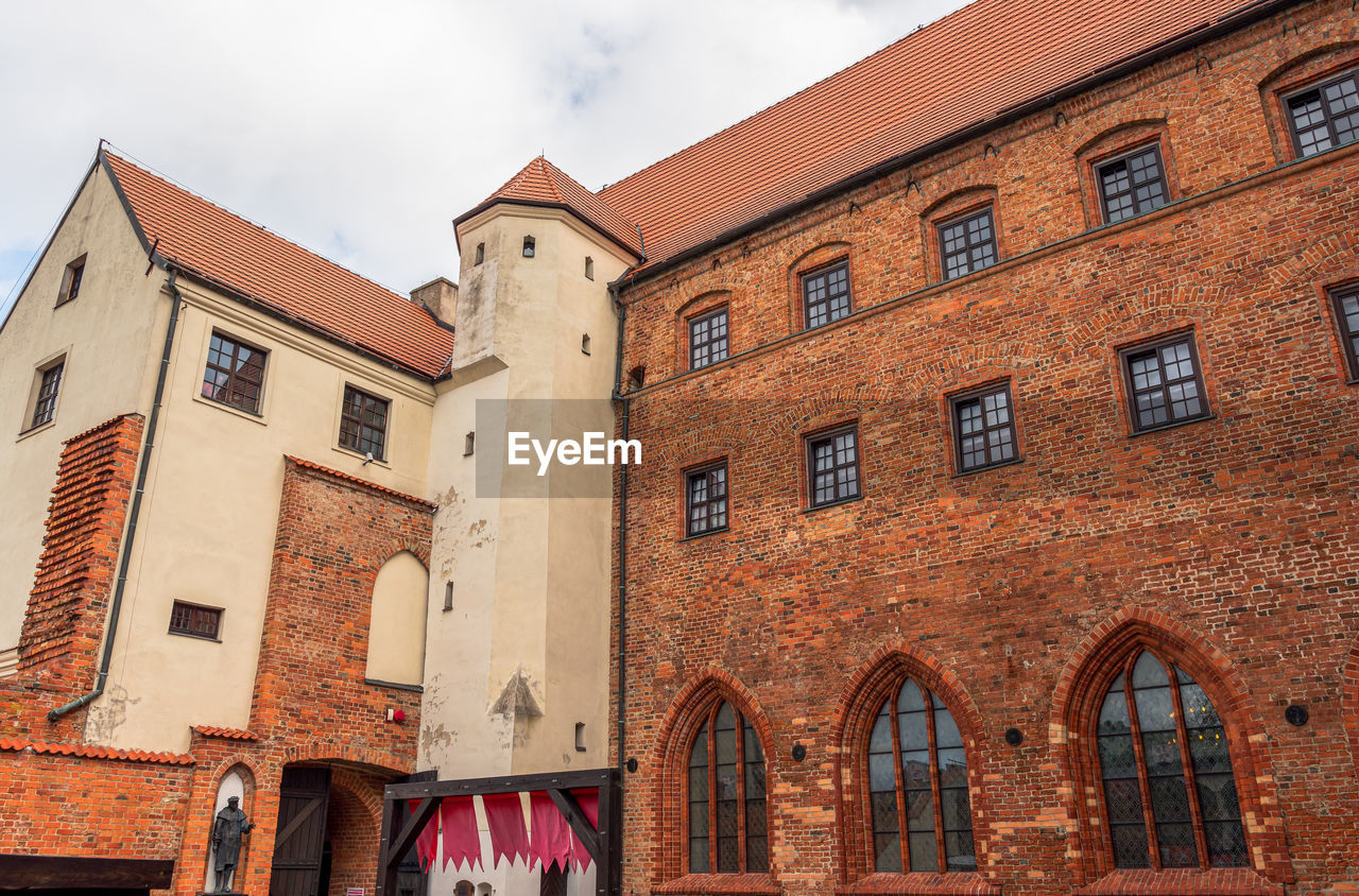 View of the walls of the gothic castle in darlowo. 