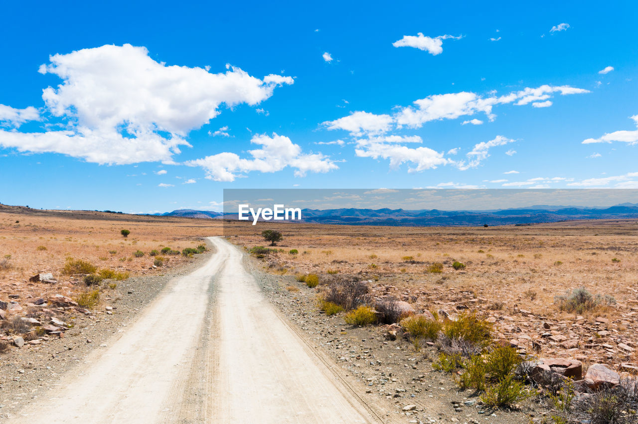 Empty road along countryside landscape