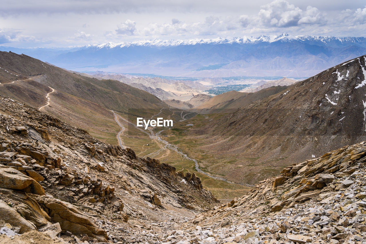 Scenic view of mountains against sky