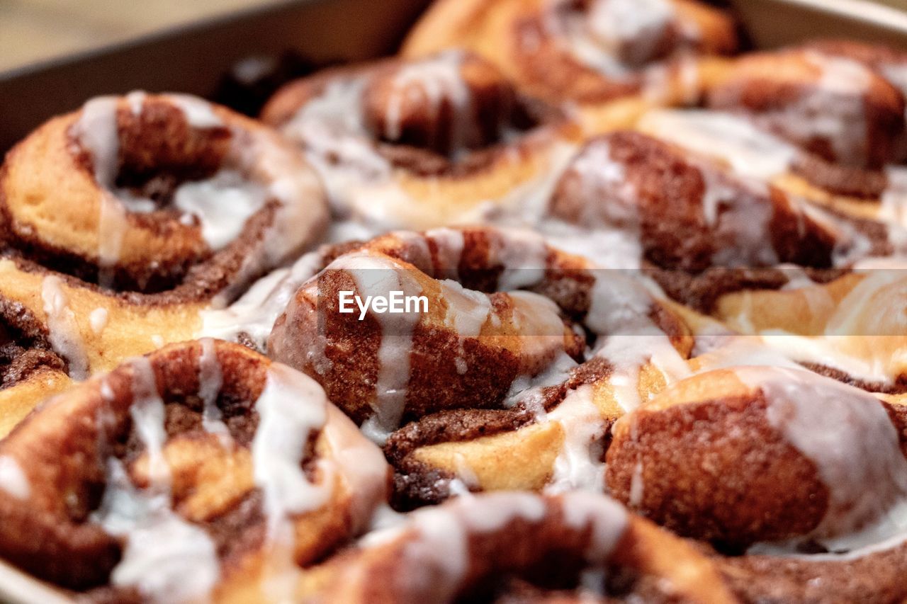 Close-up of cinnamon rolls