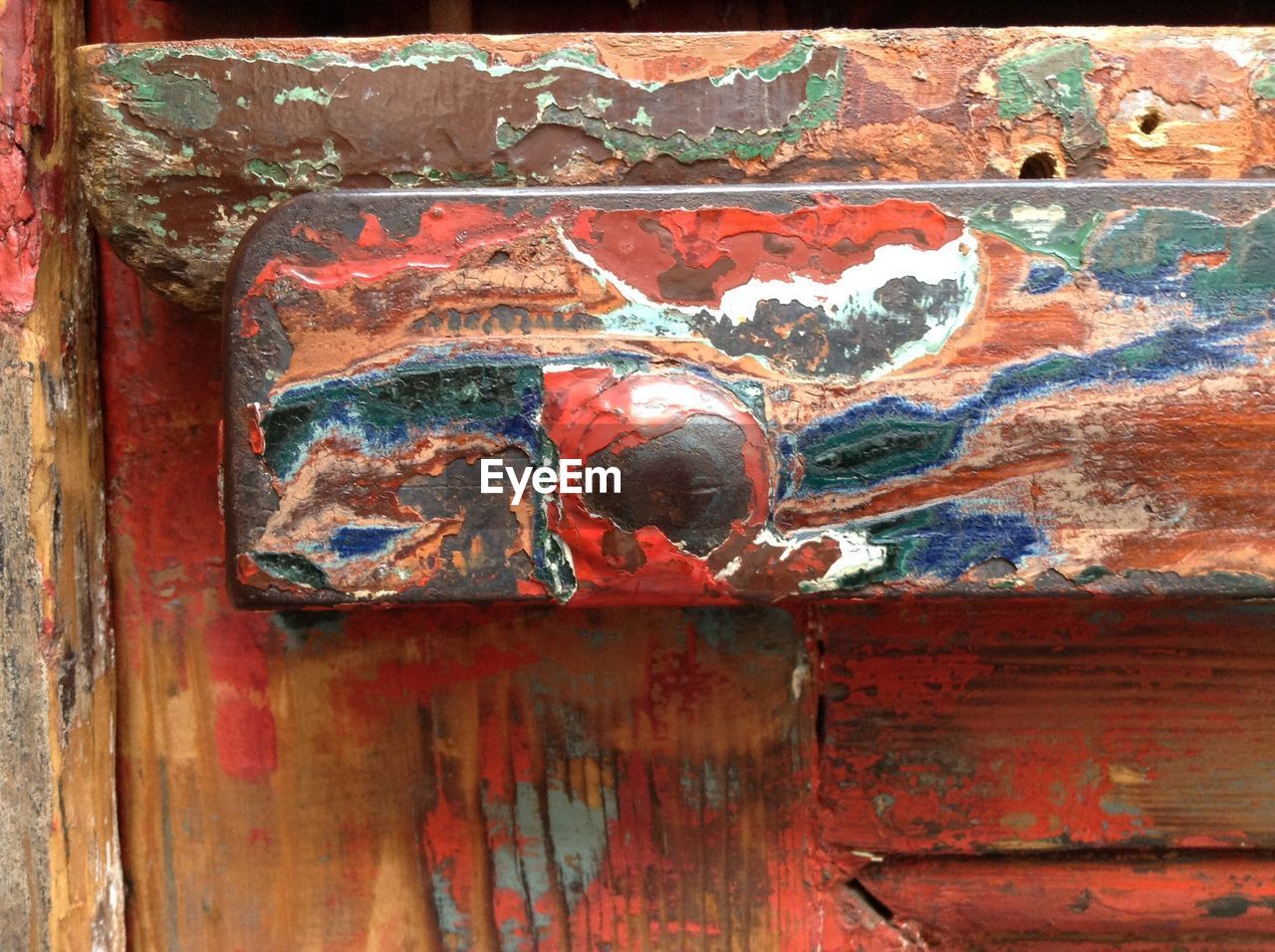 Close-up of weathered wooden door