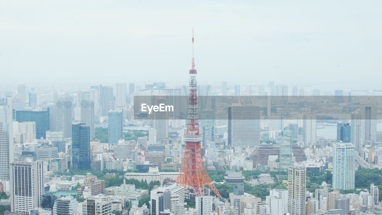 Aerial view of tokyo tower