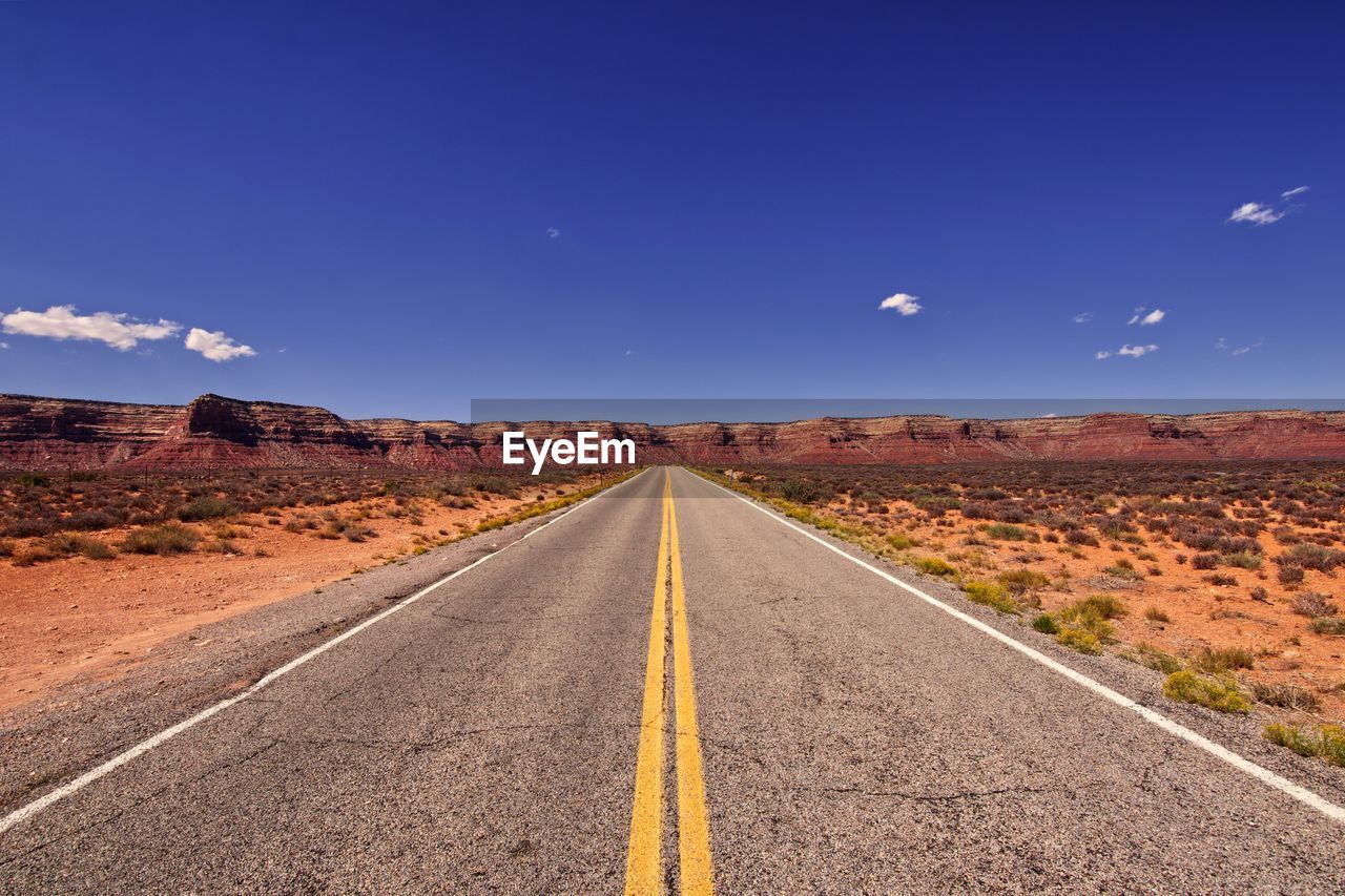 Road passing through desert