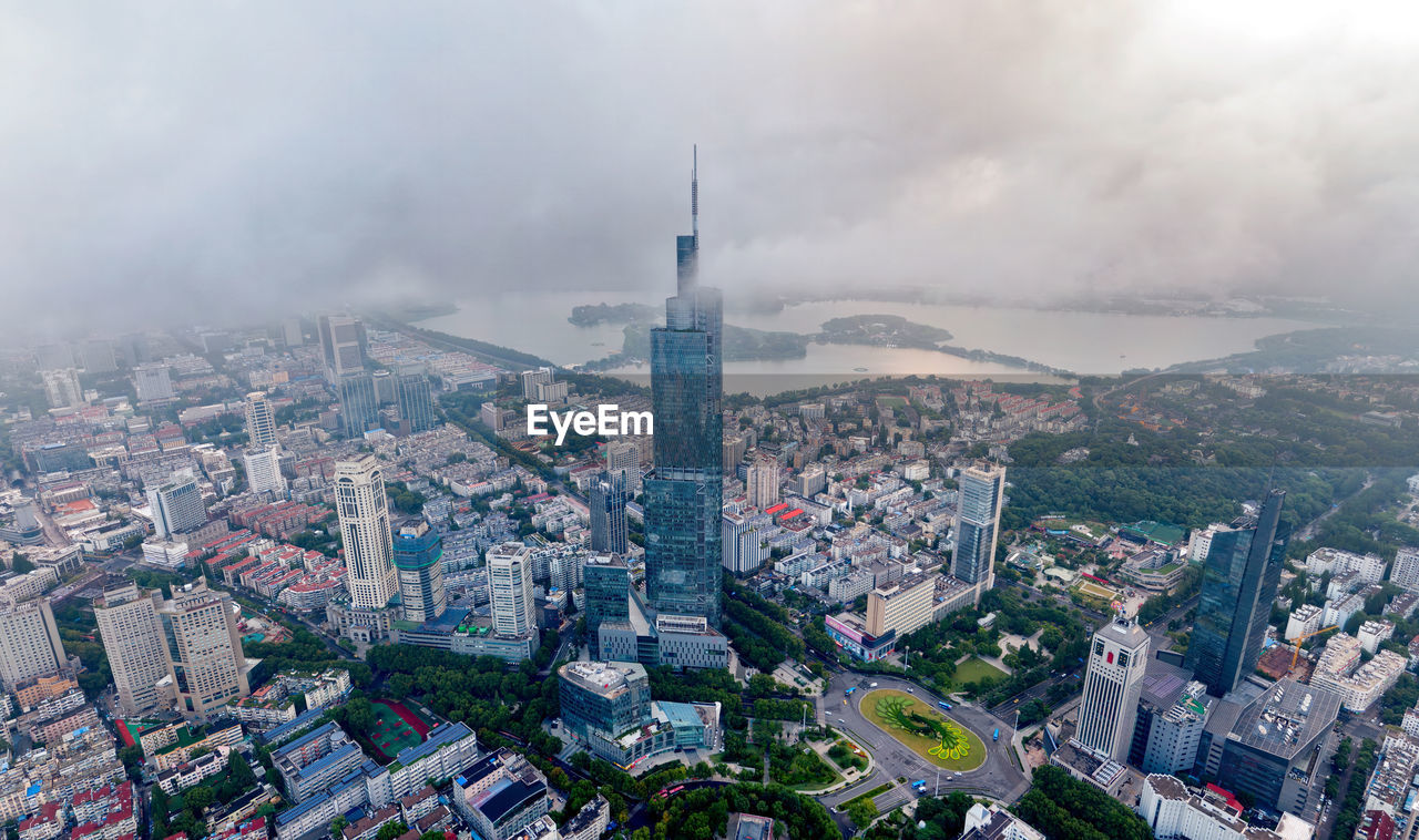 HIGH ANGLE VIEW OF CITY BUILDINGS