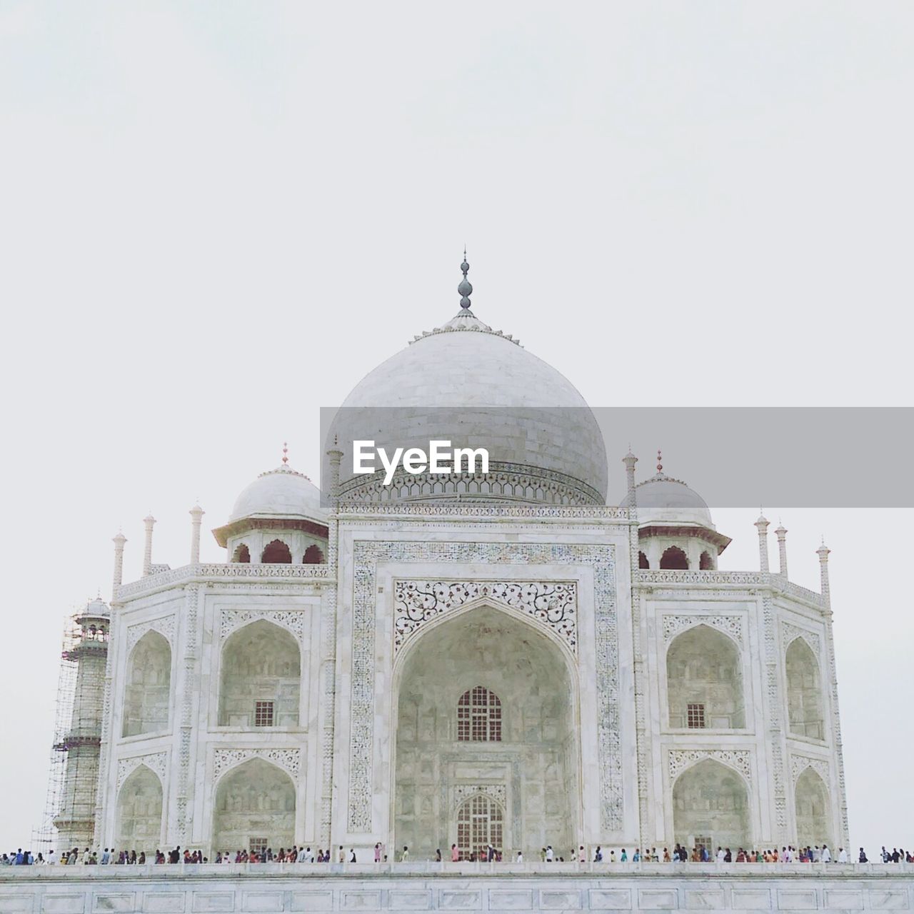 Low angle view of taj mahal against clear sky