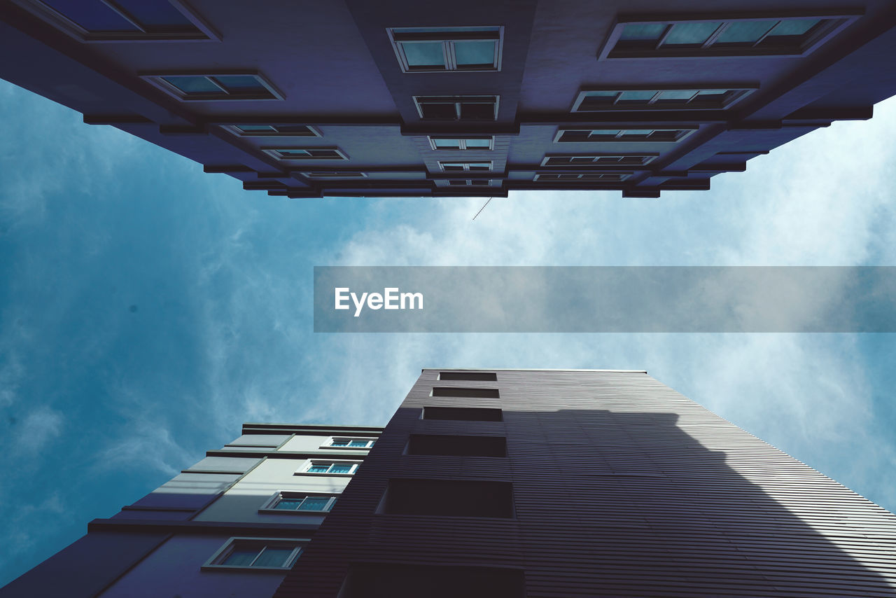 Low angle view of buildings against sky