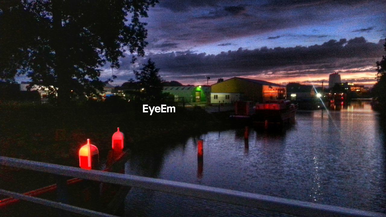 RIVER WITH CITY IN BACKGROUND