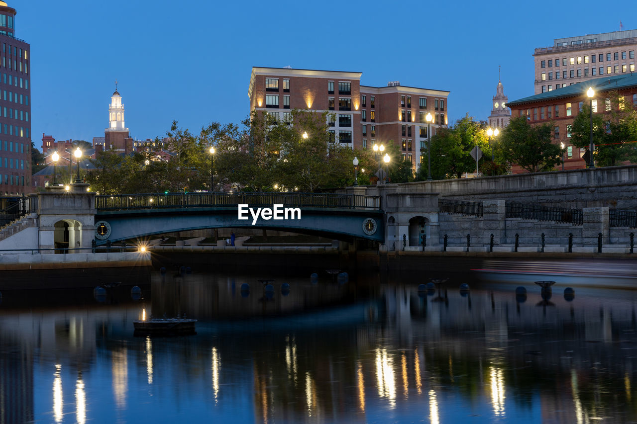 Downtown providence at dusk