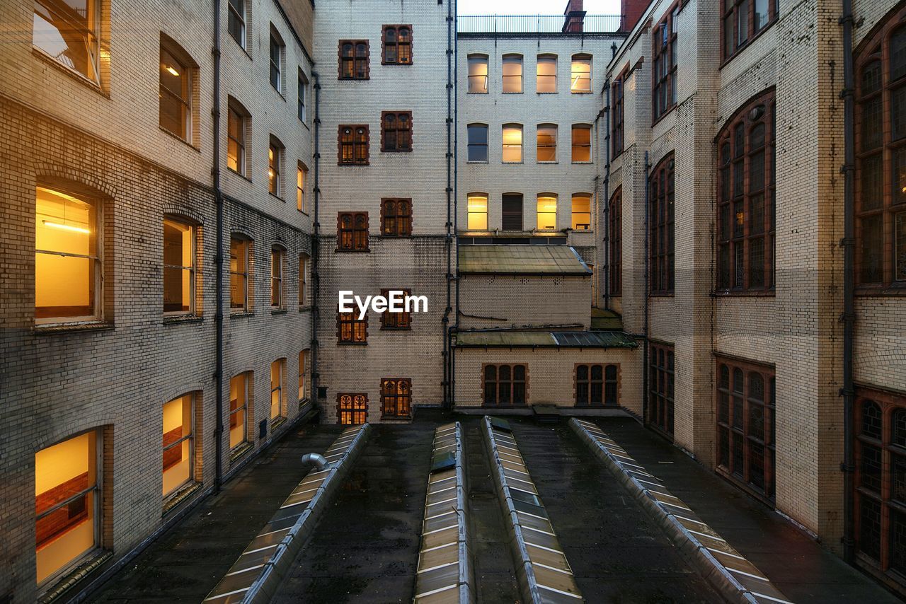 Illuminated windows of sackville street building