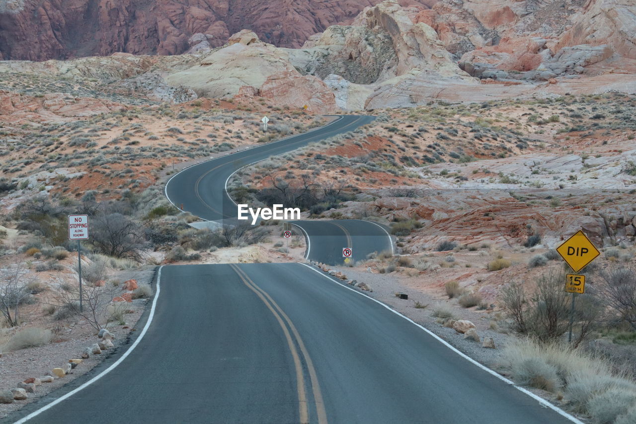 high angle view of empty road