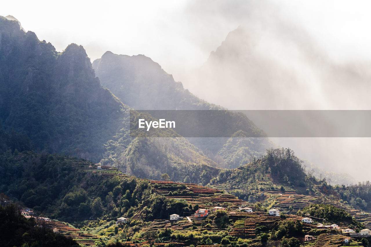 Scenic view of mountains against sky