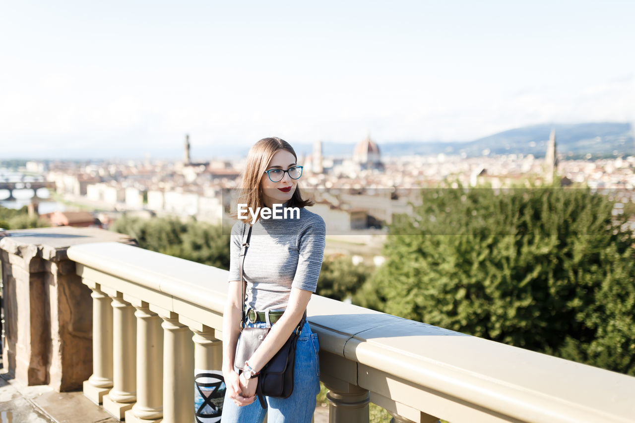 Young tourist walks in florence