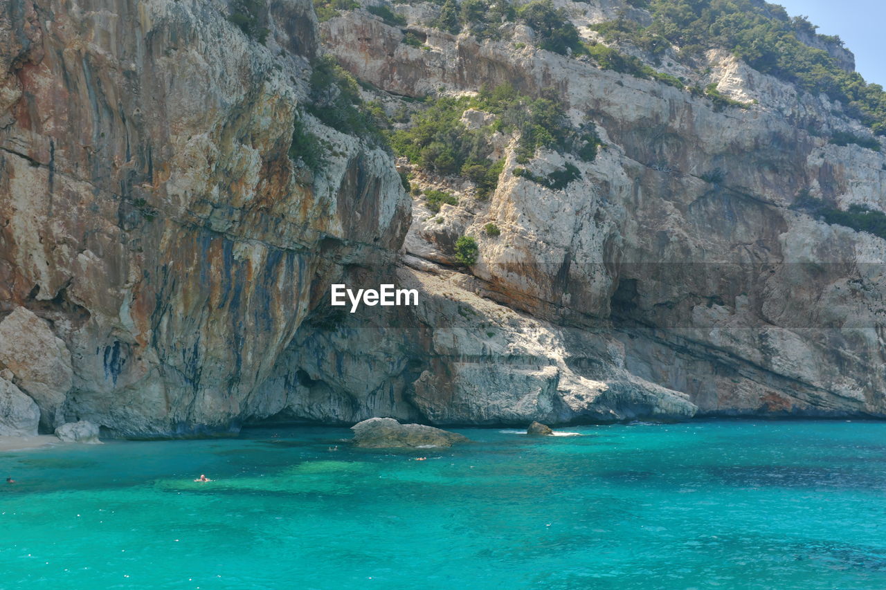 SCENIC VIEW OF SEA AND ROCK FORMATION