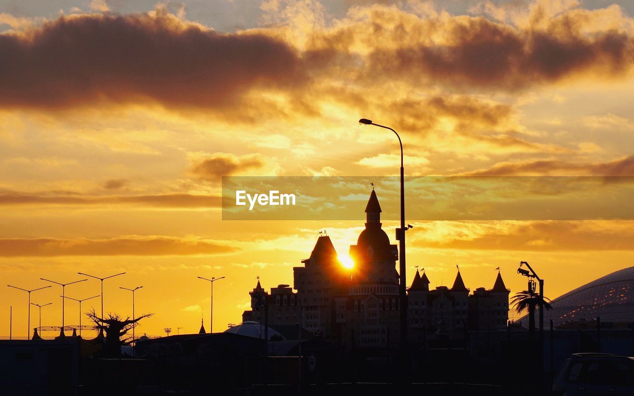 SILHOUETTE OF BUILDING DURING SUNSET