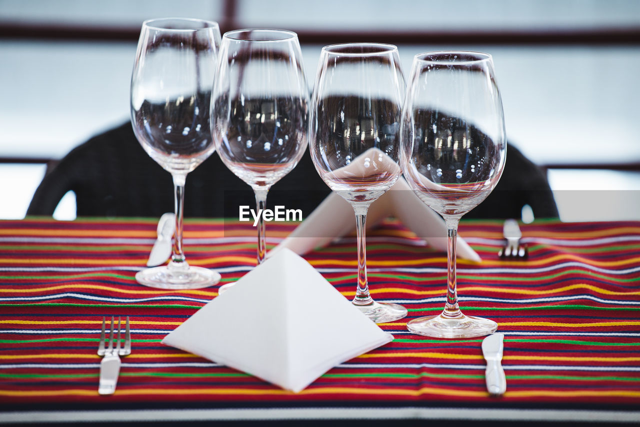 Table arrangement with a traditional pattern of madeira island.