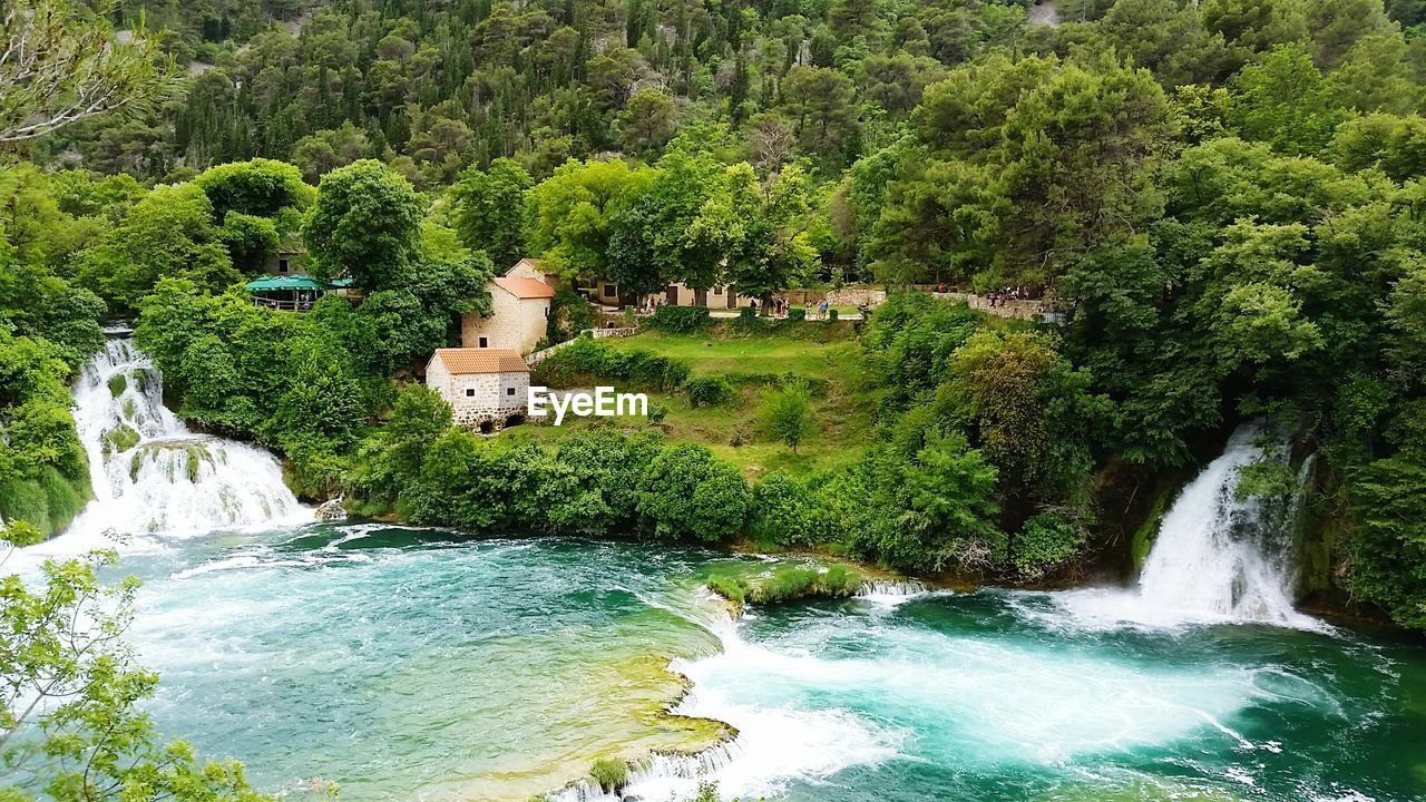 Scenic view of waterfalls at krka national park