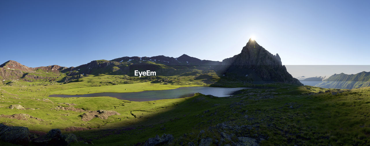 Anayet peak and lake in tena valley, huesca province in aragon, pyrenees in spain.