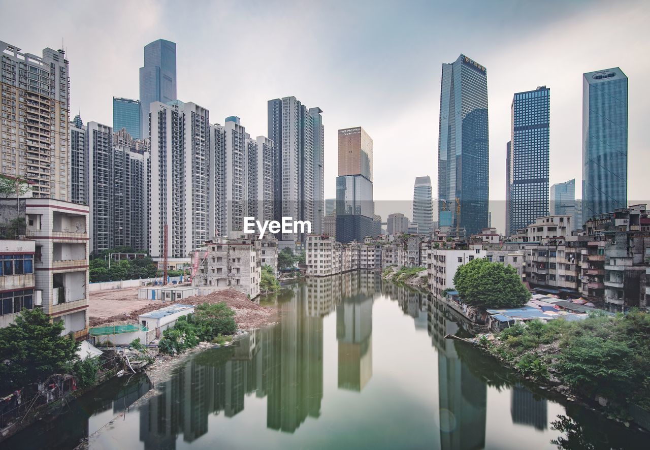 View of skyscrapers in city