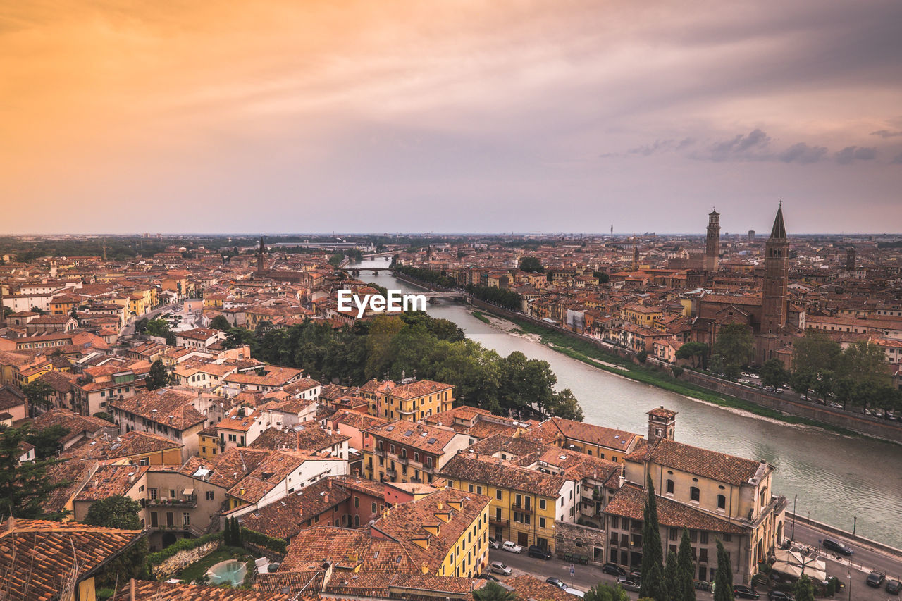 Sunset view of verona.