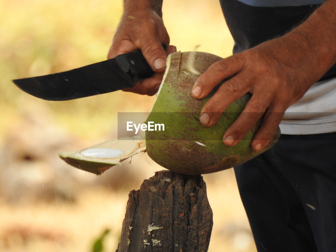 Close-up of man preparing food