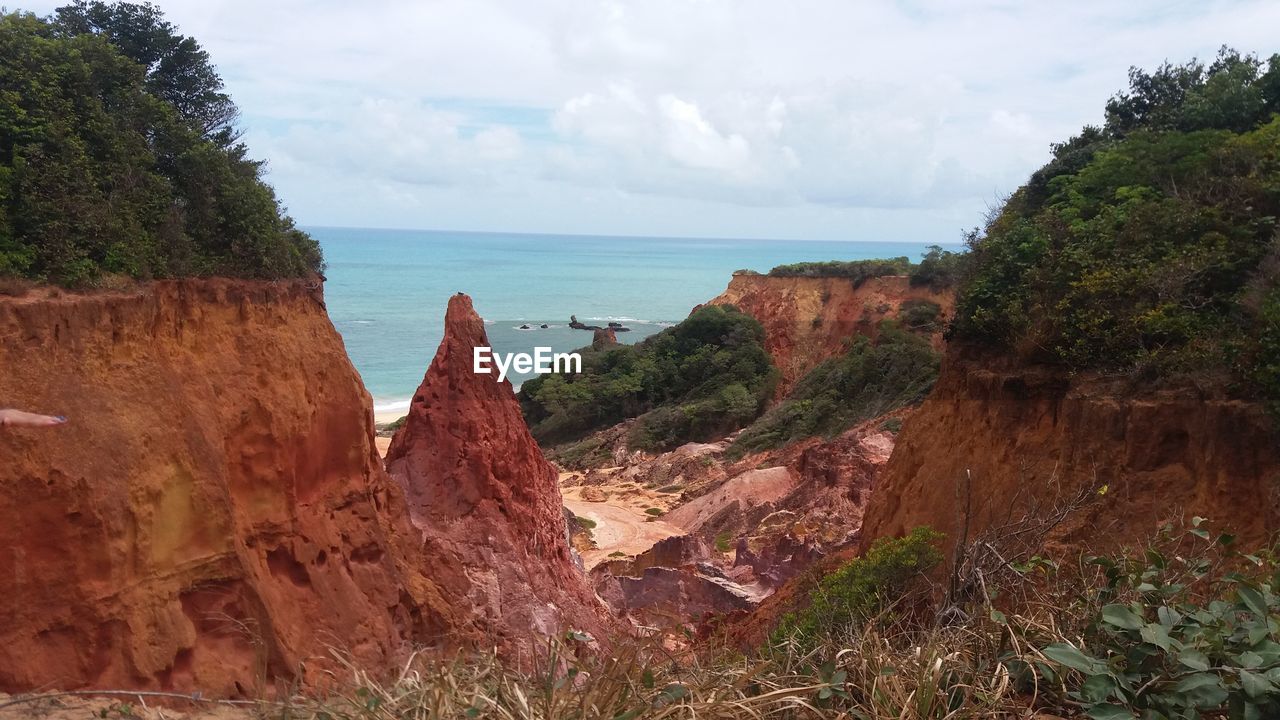 PANORAMIC VIEW OF BEACH AGAINST SKY