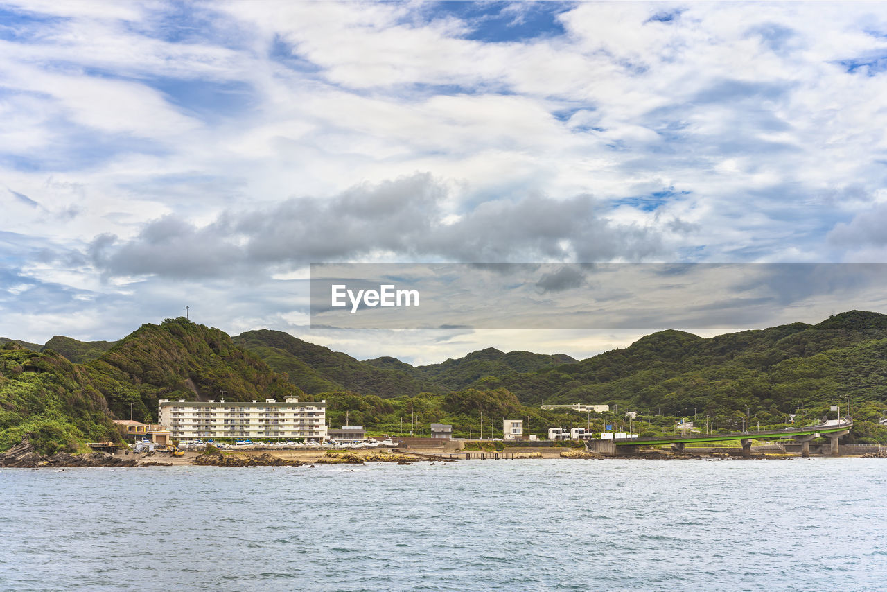 Coast of the kanaya marina along the uraga channel in the boso peninsula.