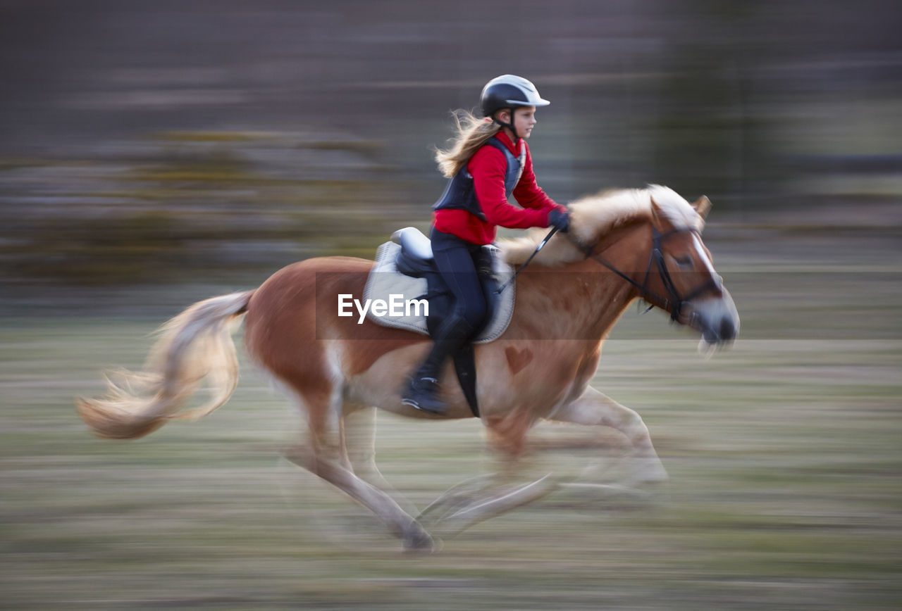 Girl riding horse