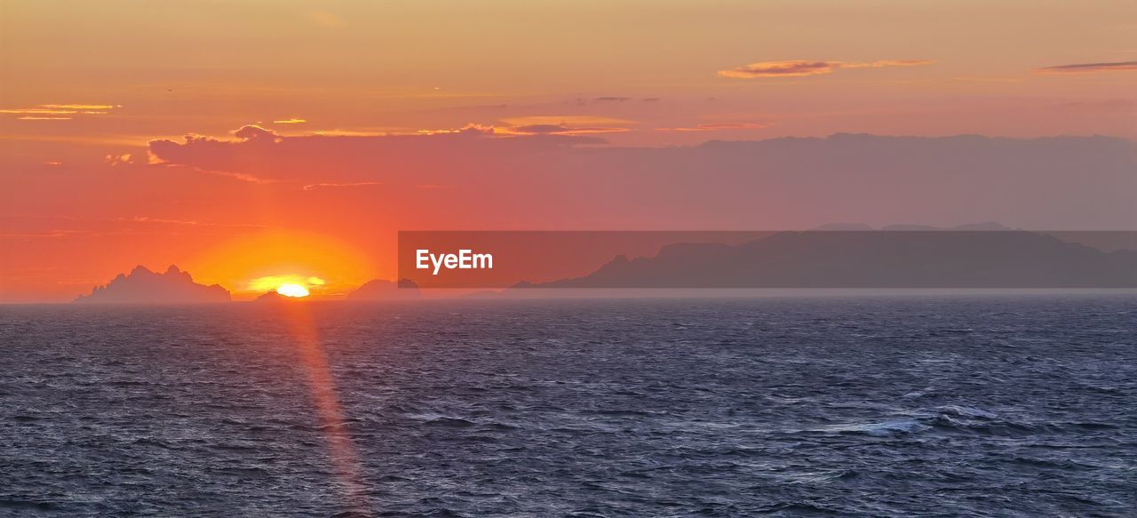 SCENIC VIEW OF SEA DURING SUNSET