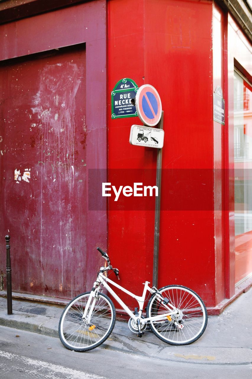 Warning signs at street