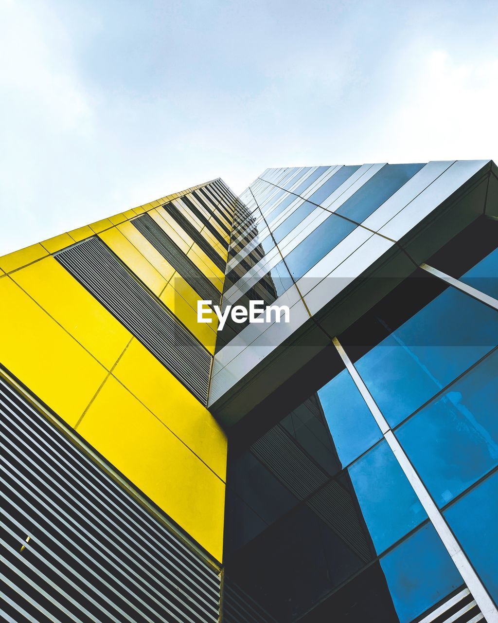 Low angle view of modern building against sky