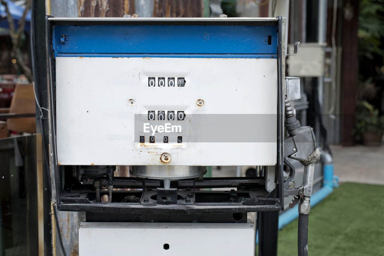 Full frame shot of meter on fuel pump