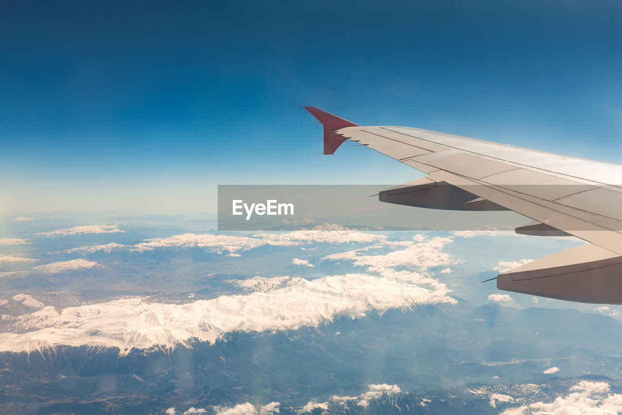 Aerial view of clouds over blue sky