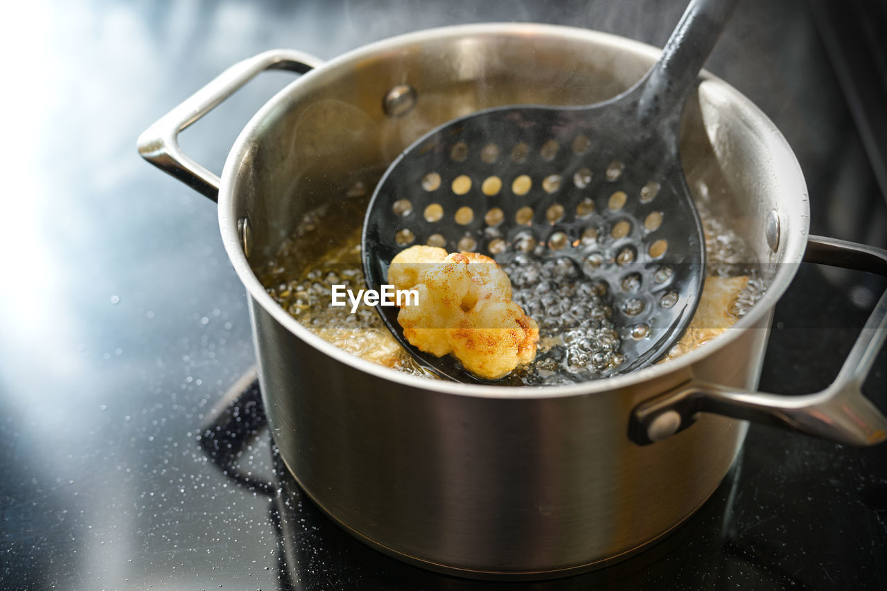 high angle view of food in container