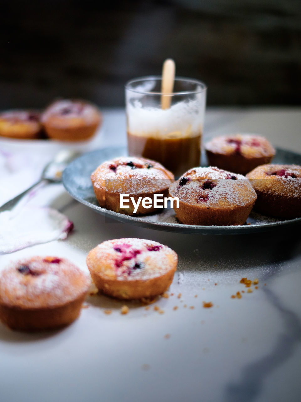 Close-up of muffins on table